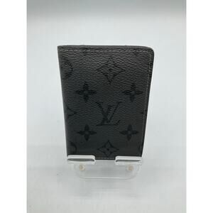 PRE-Owned Louis Vuitton Card Wallet, about 4x3 in- Black/Gray